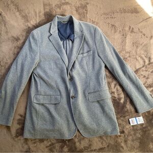 Tasso Elba Grey Chambray Cotton Blazer NWT Sport Coat Unstructured XL 40-42R